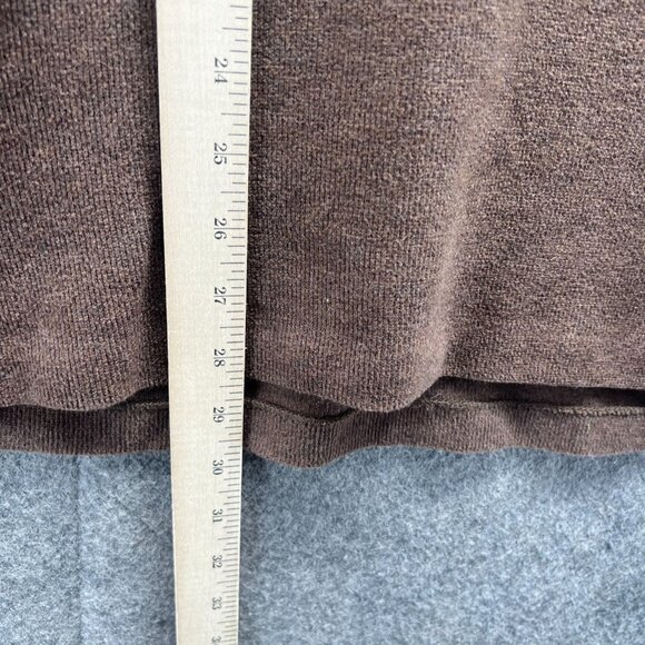 Vintage Ralph Lauren Pullover Mens Large Brown Fleece 1/4 Zip Pony Sweater 90s - Picture 5 of 11